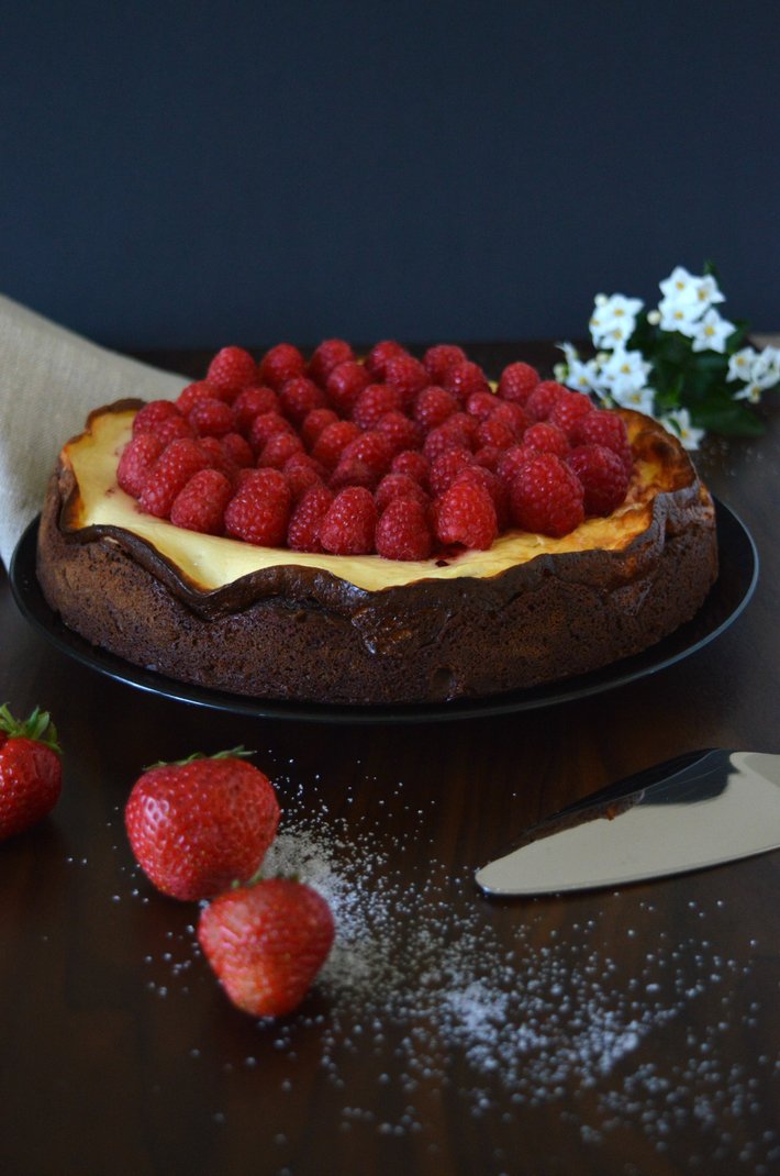 Himbeer-Brownie-Cheesecake